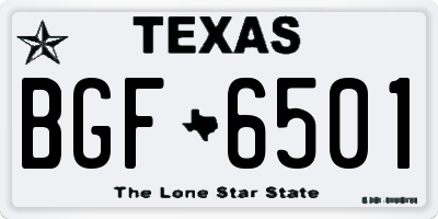 TX license plate BGF6501