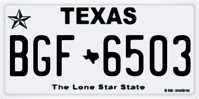TX license plate BGF6503