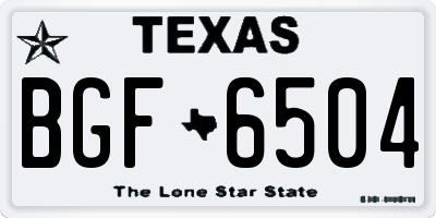 TX license plate BGF6504