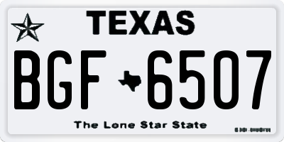 TX license plate BGF6507