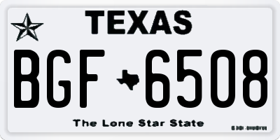 TX license plate BGF6508