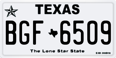 TX license plate BGF6509