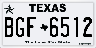 TX license plate BGF6512