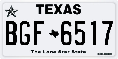 TX license plate BGF6517