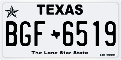 TX license plate BGF6519
