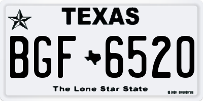 TX license plate BGF6520
