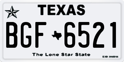 TX license plate BGF6521