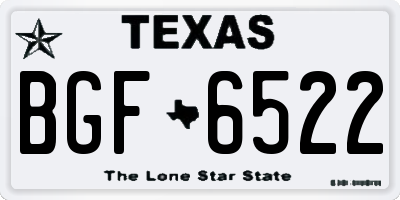 TX license plate BGF6522