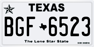 TX license plate BGF6523