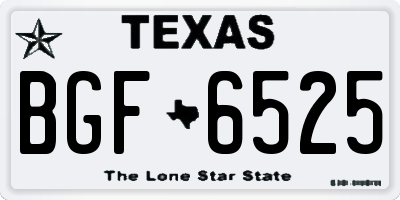 TX license plate BGF6525