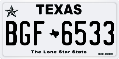 TX license plate BGF6533