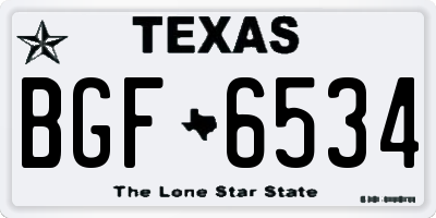 TX license plate BGF6534