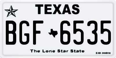 TX license plate BGF6535