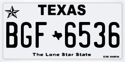 TX license plate BGF6536