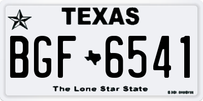TX license plate BGF6541