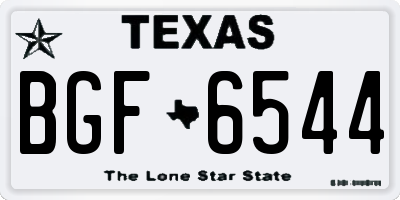 TX license plate BGF6544