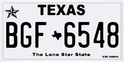 TX license plate BGF6548