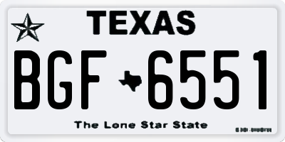 TX license plate BGF6551