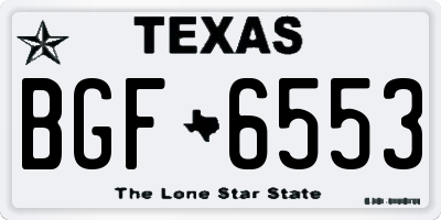 TX license plate BGF6553