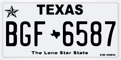 TX license plate BGF6587