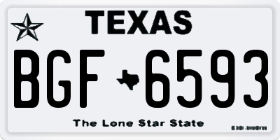 TX license plate BGF6593