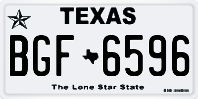 TX license plate BGF6596