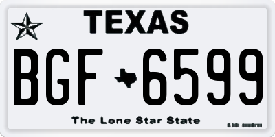 TX license plate BGF6599