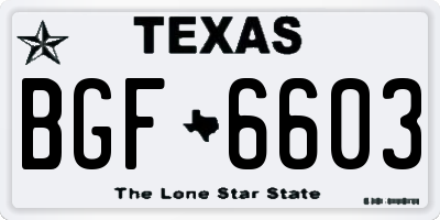 TX license plate BGF6603