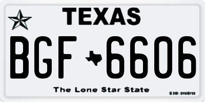TX license plate BGF6606