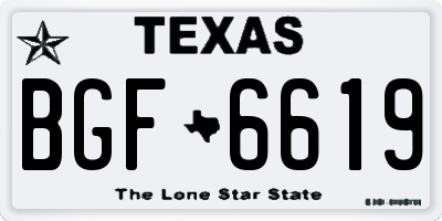 TX license plate BGF6619