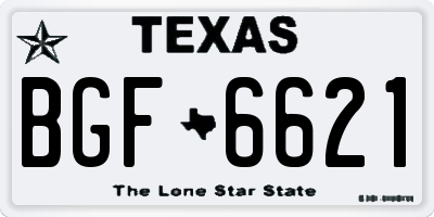 TX license plate BGF6621