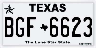 TX license plate BGF6623