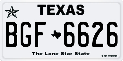 TX license plate BGF6626