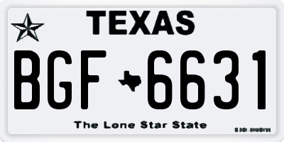 TX license plate BGF6631