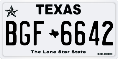 TX license plate BGF6642