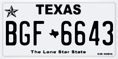 TX license plate BGF6643