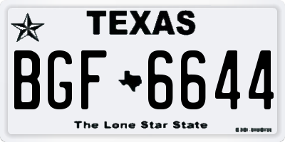 TX license plate BGF6644