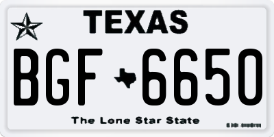 TX license plate BGF6650