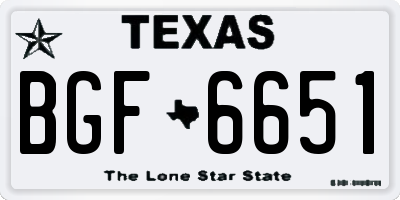 TX license plate BGF6651