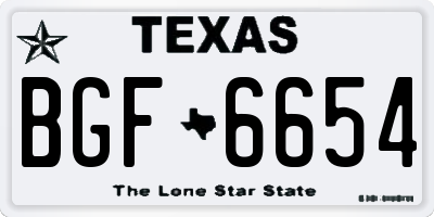 TX license plate BGF6654