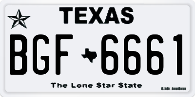 TX license plate BGF6661
