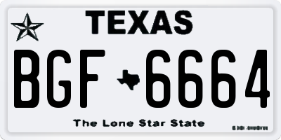 TX license plate BGF6664