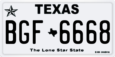 TX license plate BGF6668