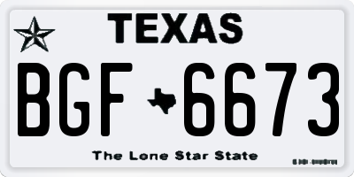 TX license plate BGF6673