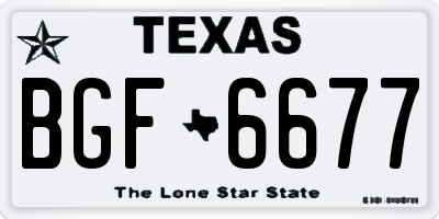 TX license plate BGF6677