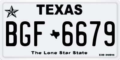 TX license plate BGF6679