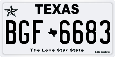 TX license plate BGF6683