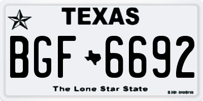 TX license plate BGF6692