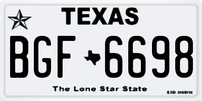 TX license plate BGF6698