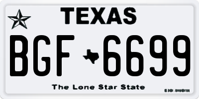 TX license plate BGF6699